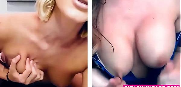  Cherie DeVille and Emma Hix have naughty fun on video chat